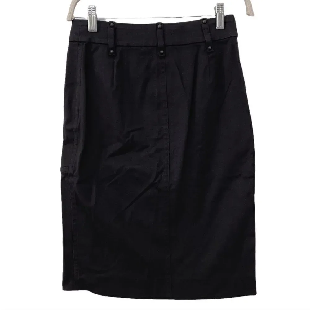 Yves Saint Laurent Black Midi Pencil Skirt - size 36 - Picture 3 of 7